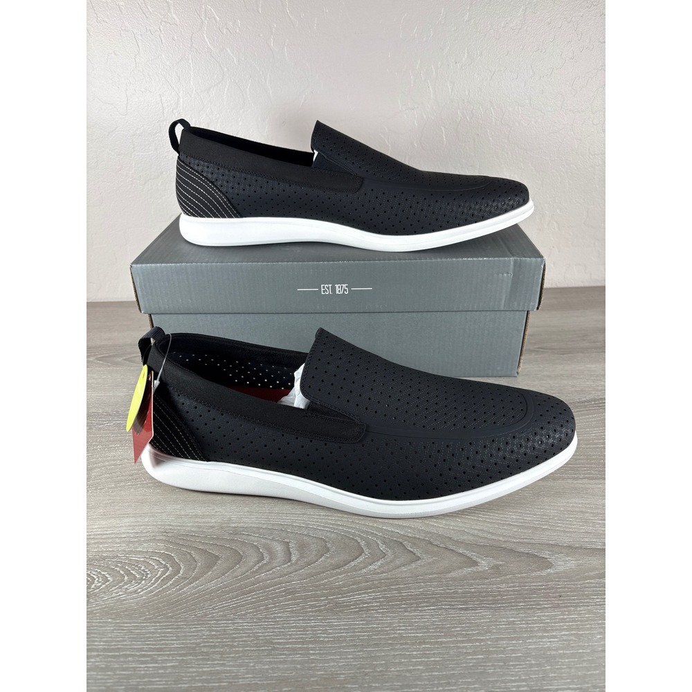 Stacy Adams Remy Mens 13 M Black Perforated Slip On Sneakers Redzone 25658-001